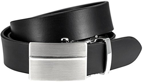 LINDENMANN Gürtel Herren Ledergürtel Herren Gürtel Herren, Rindleder-Gürtel mit Automatik-Koppelschließe, schwarz, Größe/Size:95, Farbe/Color:schwarz