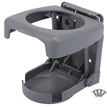 sourcing map Car Truck Folding Beverage Drink Bottle Can Cup Holder Mount Gray