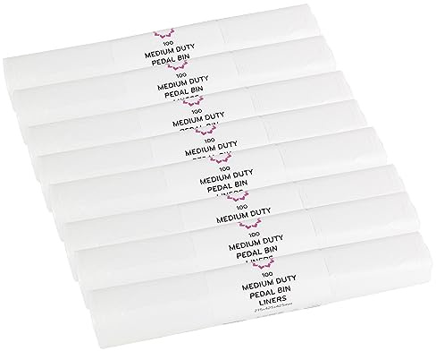 15L Swing Bin/Pedal Bin Liners/Bin Bags - White - 8 Rolls of 100 bags (800 bags total)