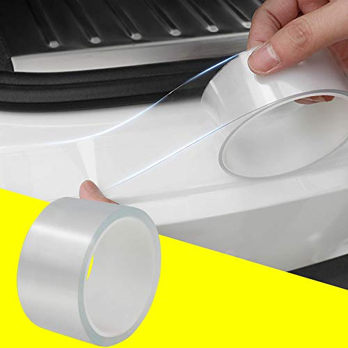 Car Door Sill Protector Strips Clear Tape,Scratch Cover Protector Paint Protective Tape Car Edge Protective,Front Rear Door Entry Sill Guard Scuff Plate for Most Cars,Transparent(5cm*5m)