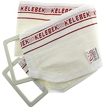 Kese Peeling-Handschuhe für türkisches Bad, Hamam, Schrubben, Peeling mit Gebrauchsanweisung (evtl. nicht in deutscher Sprache), cremefarben