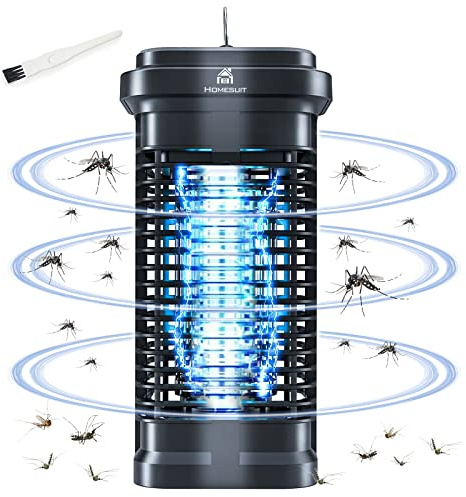 Homesuit Flugfälla, elektrisk insektsbekämpare, mygglampa, myggskydd, utomhus, 20 W, 4 000 V, elektrisk myggfälla, effektiv för att minska flygande insekter för inomhus, sovrum och trädgårdar