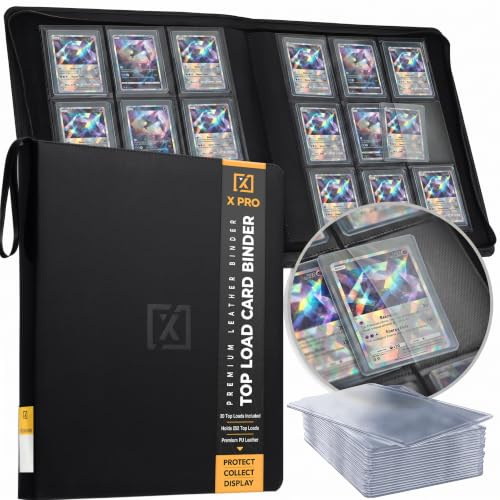 X PRO Top Load Card Binder - Compatible with Top-loading Card Cases - Fits 252 | 20 Premium Loaders Included | 9-Pocket Ringless Double-Sided Pages | Premium Storage for TCG & Sports Cards