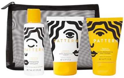 PATTERN Beauty by Tracee Ellis Ross Texture Travel Kit for Curly & Coily Hair, 3a-4c, Includes 3 oz Leave-In Conditioner, Intensive Conditioner, Cleansing Shampoo