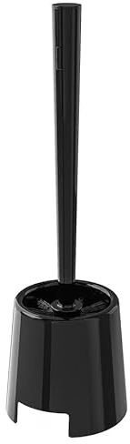 BOLMEN - Toilet brush and holder, Black plastic with Strong Dense Bristles