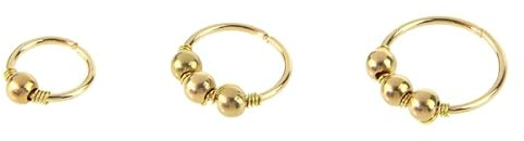 PACKOVE Anneau De Nez Perce De Nez Cerceau De Narine Bijoux Piercing En Lot De 3 Pièces 6 Mm 8 Mm Et 10 Mm Avec Perles Dorées Pour Mariage Et Fête D’Anniversaire