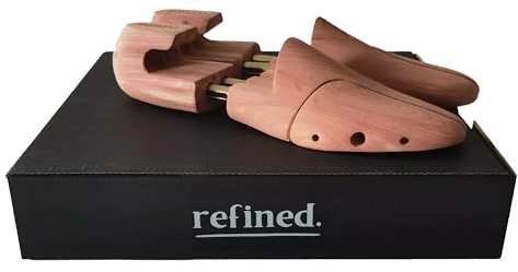 Refined. Zedernholz-Schuhspanner aus rotem Zedernholz mit zwei Röhren, Schuhspanner für Herren in 6–16 Größen, Transparent, 44/45 EU