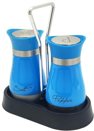 Pack of 2 Salt and Pepper Pots Salt and Pepper Shaker Salt and Pepper Set Salt Shaker Salt Pot Kitchen Accessories (Dark Blue)