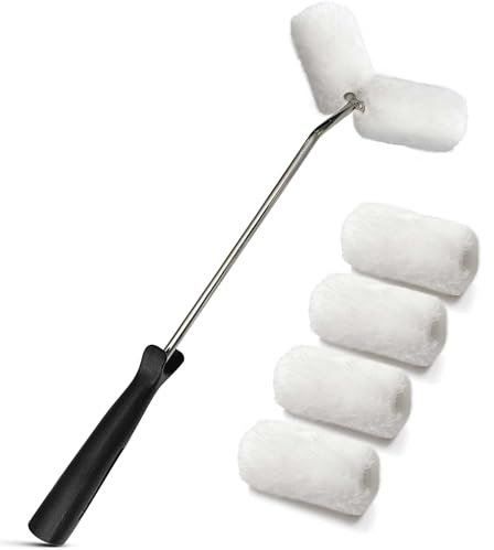 Viganoc Small Double Roller Brush, Paint Roller Covers, Paint Rollers Naps, House Painting Supplies Covers, Roller Frame and Paint Roller Kit for Stair Balusters, Fences, Pipes, Tube, etc.