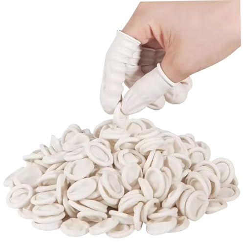 Guanti di dito, 100 pezzi di cimetti di dita resistenti resistenti ai crot in lattice addensato addensato alla protezione del pollice di punta multiuso per lavori domestici, protettori