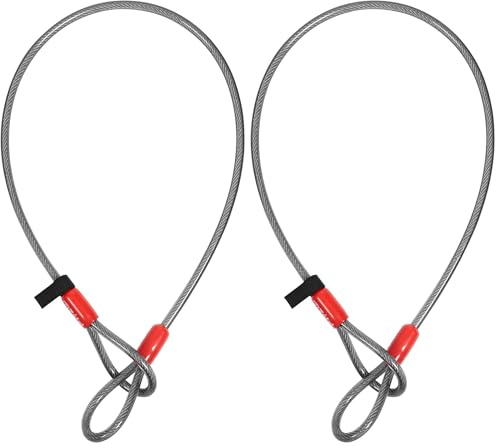 Zéfal K-Traz Câble, Câble Antivol Vélo 120 cm ou 220 cm - Complément Antivol - 2 boucles - Pour Sécuriser Roues, Selle, Accessoires ou plusieurs vélos (Lot de 2)