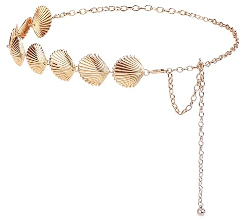VLYX Chaîne de taille en métal pour femme avec strass et cristal, idéale pour les robes, les cocktails et les soirées.