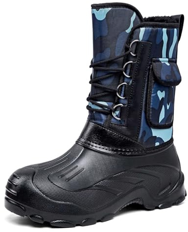 Botas de Nieve de Invierno, Botas de Exterior de Media caña con Aislamiento y Antideslizante para Clima frío, Hombre, cálidas y cómodas para Senderismo y Diario_2