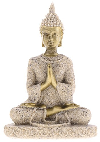 Estatua Estatuilla Escultura de Buda Meditación Tallada #3