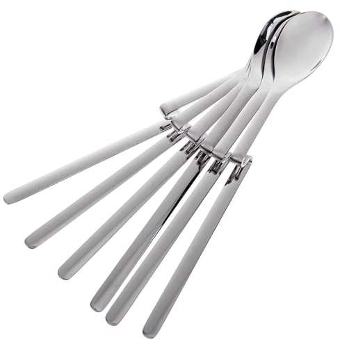 SIDCO Longdrinklöffel 6 x Löffel mit Knick Latte Macchiato Eislöffel Joghurtlöffel