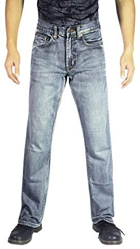 Flypaper Men’s Fashion Bootcut Blue Jeans Regular Fit Mens Work Pants (34W x 32L, Light Blue 2)