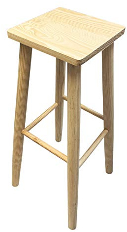 ARTEMA - Taburete de Madera Cuadrado con Patas Redondo 70 x 28 x 28 cm