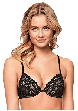 Infiore Reggiseno Push Up, in Pizzo, Coppa Graduata con Ferretto, Effetto Natural Plus +1 Taglia 5000 (b, Nero, 3)