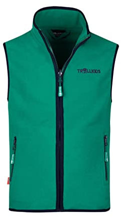 Trollkids Kids Arendal Vest, 164/164 Kinder, pepper green/navy