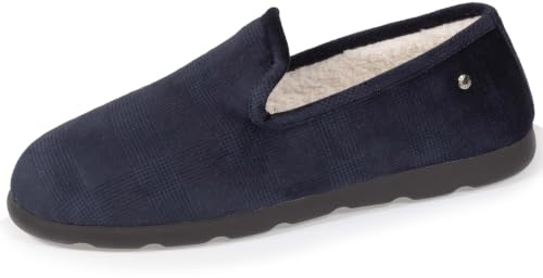 Isotoner ultramjuka herrars Charentaise tofflor, Marin, 45 EU