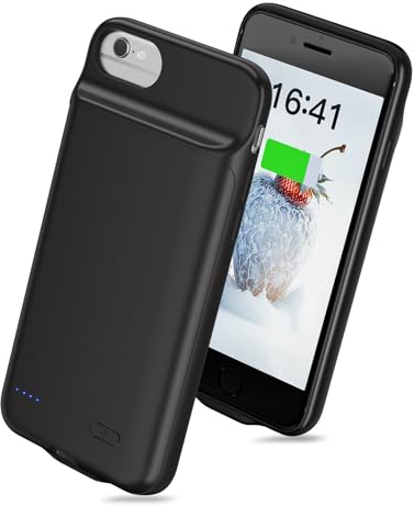 [6800mAh] Akku hülle für iPhone 6/6S/7/8, neues upgrade mit hoher Kapazität, wiederaufladbares erweitertes Akkupack, schützende tragbare intelligente Backup-Ladeabdeckung für iPhone 6/6S/7/8(1 Pack)