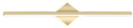 Housoutil Luz Baño Para Espejo, 40cm Oro Uz Baño Para Espejo, Luz De Tres Tonos Aplique Pared, Nórdico Minimalista Moderno, Apliques Cuadrados De