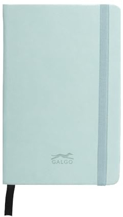 Unipapel Notizbücher mit festem Einband, mit vertikalem Verschluss, abgerundete Ecken, Kunstleder, Hellgrün, linierte Blätter, Hardcover, A6, 80 Blatt