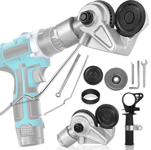 SWAWIS Blechknabber Blechschere Elektrisch Metallschere Blechschere für Akkuschrauber mit Zahnrad-Ersatzteilen Dritte Generation Upgrade zum Schneiden von Eisen, Stahl, Kupfer, Aluminium