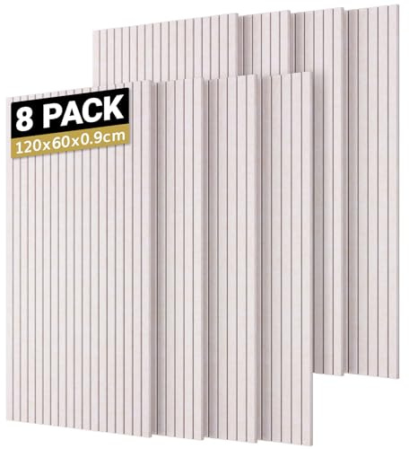 TONOR 8 Pack Akustikpaneele selbstklebend, 120x60x0.9 cm Schalldämmung Schallschutz wand Schallschutzplatten Akustikplatten, Akustische Behandlung und Wanddekoration für Studio Büro, Helles Kamel