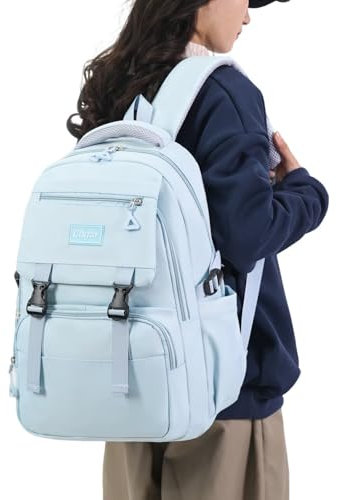 Clufar Schulrucksack Teenager Jungen Blau Schulranzen Jungen 5 Klasse Wasserdicht Schultasche großer Laptop Rucksack Schule Damen Herren Komfortabel Schoolbag Schulrucksäcke Multi-Tasche Laptop Blue