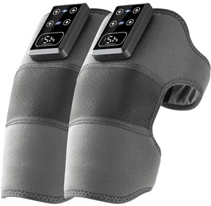Masajeador de rodilla con calefacción, almohadilla térmica de masaje de diseño inalámbrico, protector de rodilla para codos, pantorrillas, medias, brazos, hombros