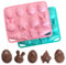 Ostern Kaninchen Backform, Ostern 3D Hasen Silikonform, Silikonform aus Karotten und Ostereier, für Cupcake Topper, Schokolade, Gebäck, Keksdekor（2 Stück ）