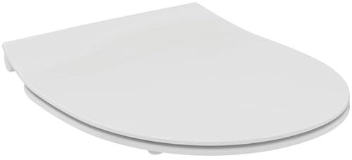 Ideal Standard - Asiento de inodoro universal ovalado, diseño sándwich, con sistema de caída suave, antibacteriano, desmontable, urea, blanco