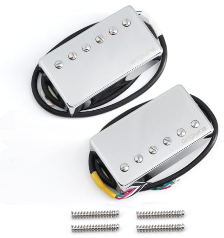 OriPure Alnico 5 - Pickup sigillato Humbucker per chitarra, cromato, 7,2 K + pickup ponticello 16,6 K, adatto per chitarra LP