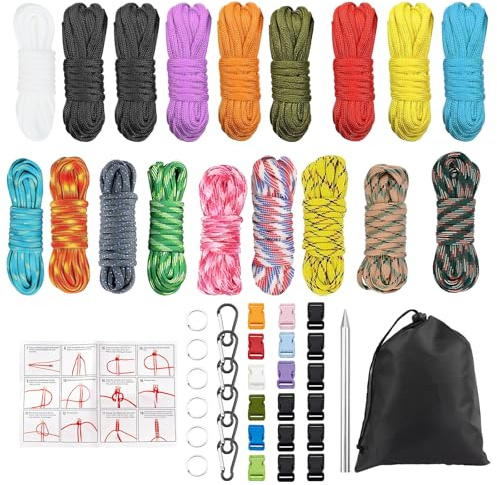 PAPAcroscoma 18 Pcs Paracord Cord Multifunction Paracord Ropes