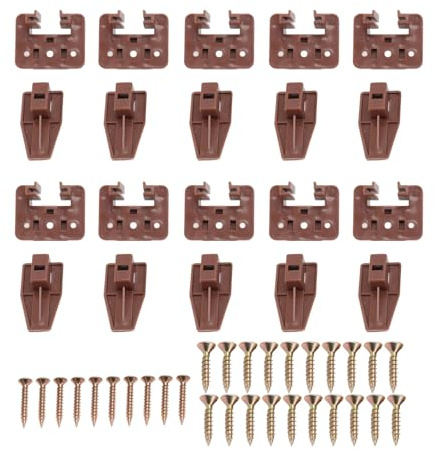 Paquete de 10 guías y deslizadores para cajones, montaje central, piezas de repuesto de plástico para cajones de cómodas con tornillos para sistemas de cajones de muebles.