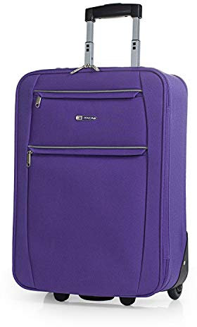 ITACA - Valigia Trolley Bagaglio a Mano 55x40x20. Materiale EVA Polyester Resistente e Super Leggero per i Tuoi Viaggi in Cabina, Viola