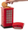 CKB LTD Novelty Telephone Box Biscuit Tin Cookie Jar Retro Kitchen Tall Sweet Jar Storage with Lid - Ceramic Red 12 x 12 x 28cm