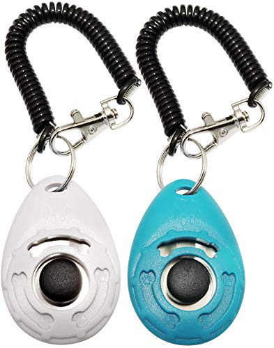 Clicker de Entrenamiento para Mascotas, como Perro, Gato, Caballo, pájaro, delfín, Cachorro, con Correa para la muñeca, 2 Unidades