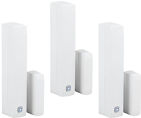 Homematic IP Smart Home 3er-Set Fenster- und Türkontakt mit Magnet, digitaler Sensor zum effizienten Heizen, Überwachung der Fenster per App, Energie sparen, Alexa, Google Assistant