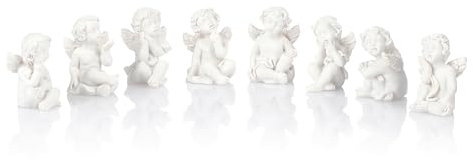 Nordstern Engel Figuren 8er Set - Engelsfiguren für Tischdekoration, Schutzengel, Geschenk zur Taufe oder Weihnachten Weiß - 3 x 2 cm