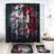 Fadaing Totenkopf Duschvorhang 180 x 200 cm Gothic Duschvorhang Wasserdichtes Polyester 4-teiliges Set (120 x 200 cm, 1)