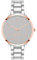 NINE WEST Women's Crystal Accented Bracelet Watch,Silver/Rose Gold
