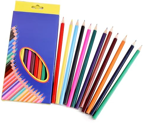 DHWEKU Buntstift 12er Set, Buntstifte Set mit 12 Farben, Sechseckige Farbstifte, Buntstifte Dicke, Holzstifte, Colored Pencils, Buntstifte Schule für Schulanfänger