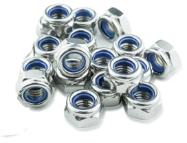 20x M16 Nyloc A2 304 Stainless Steel Nuts, Self-Locking Nyloc Nylock Nuts Nylon Insert Locking Nuts for Bolts, Screws, and Fasteners, DIY & Industrial Use