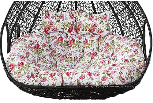 Coussin œuf Chaise Longue à balançoire à Double Suspension, Coussin Doux et Profond, Coussin de Chaise pivotante d'extérieur 2 Places avec Attaches, entièrement remplissant, ne s'effondre Pas(E)