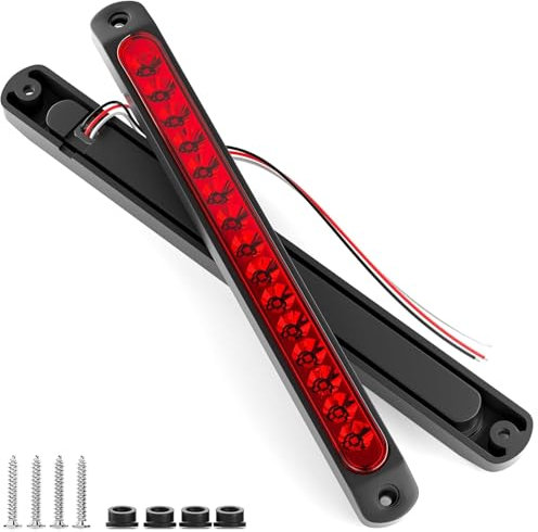 joonnair 2 Stück 12-24V LED Bremsleuchte LKW, Wasserdichte LED Bremslicht, Rückleuchte Für Anhänger UTV ATV, Bremse Rücklicht Bar, IP67, Wasserdicht für schwere Marineboote