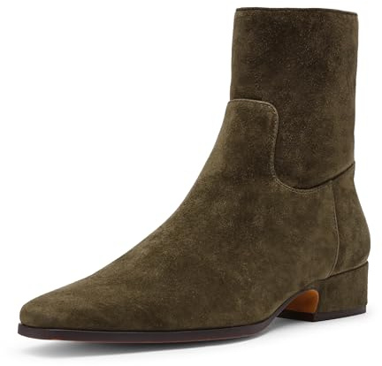 Steve Madden Women's Dusty Ankle Boot, Olive Suede, 8 UK
