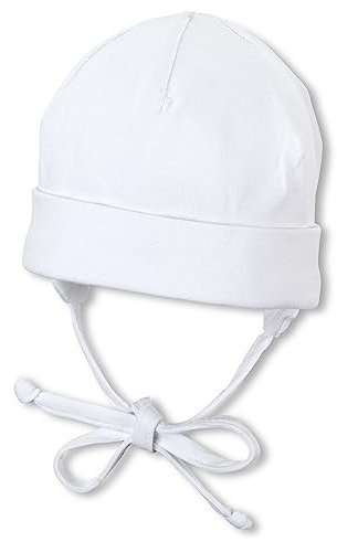 Sterntaler Unisex Beanie mit Bindebändern, Alter: ab 9-12 Monate, Größe: 47, Weiß