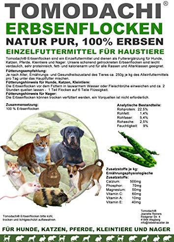 Erbsenflocken Nagerfutter, Nagersnack, Hamster, Kaninchen, Naturprodukt, Ergänzungsfutter Verdauung, Stoffwechsel, Immunsystem, Proteine, Mineralien, Schonkost, kalorienarme Nagerbelohnung, 5kg Sack